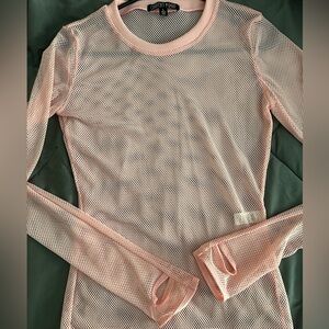 Dolls Kill See Thru Me Fishnet Top Blue, Pink, Brown, Wine